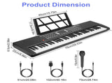 61 Key Piano Toy for Kids - Multifunctional Electronic Keyboard with 100 Tones/Rhythms, Light-Up 86191046