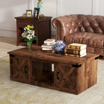 ZUN 48 inch Coffee Table, No Assembly Required, Aged Whiskey Finish B108131537