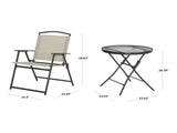 3-Piece Outdoor Bistro Set, Tan 33730576