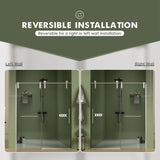 56"-60"W x 76"H Frameless Door, Sliding Door, Premium 5/16" Thick Tempered Glass W2011P198051