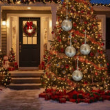 4PCS Set Christmas Hanging Ball Ornaments Wooden Decorations Festive Holiday Party Decor Xmas 30812781