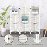 ZUN Room Divider with Shelves, 6 Panel Room Dividers and Folding Privacy Screens, Partition Room Divider 54497191