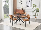 Round Foldable Dining Table for Small Spaces - MDF Material, Perfect for Dining Room, Tea Room & W3493P462092