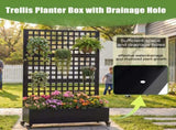 Metal Raised Garden Bed with Wheels and Trellis,73"x47"x16" Planter Box for Climbing Plants, 21836829