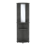 Chicago Corner Bar Cabinet, Rack, Glass Door B070P173192
