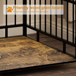 ZUN 43.3 inch Dog Crate Furniture for Large Dogs,Wooden Dog Crate Divider,Double Door Dog Kennel 88510541