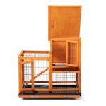 ZUN Detachable Rabbit Hutch with Removable Tray and Rolling Casters, Orange W2181P190616