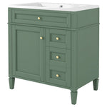 ZUN 30'' Bathroom Vanity with Top Sink, Modern Bathroom Storage Cabinet with 2 Drawers and a Tip-out 61093027