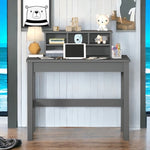 ZUN Grey Writing Desk with Hutch B062P209417