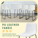 Modern Minimalist Style PU Material Bar Stool - White, Suitable for Kitchen, Bar, and Modern Home W3226P279065