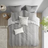 King/Cal King 3 Piece Cotton Jacquard Duvet Cover Set B03596508