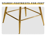 2pcs Thick Corduroy Gold-plated Iron Feet Bar Stool Beige 30236419