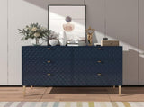 6-Drawer Storage Chest of Drawers with 3D Honeycomb Pattern, Wood Veneered MDF Cabinet for Bedroom, T3609P482835