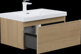 30'' Floating Bathroom Vanity Sink Combo, Modern Wall-Mounted Striped Bathroom Storage Cabinet W1573P265195