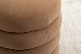 006-Soft Velvet Round Ottoman Footrest Stool,Coffee W527121862