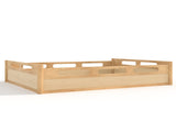 Queen Size Floor Platform Bed with Full-length Guardrails, Low Profile Queen Bed Frame, No Box W1580P438796
