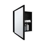 ZUN Duma 21.1" H x 19.7" W Mirror Medicine Cabinet, One door with Four interior Shelves for Bathroom, B070P242493