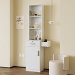 ZUN White modern simple hair desk, multi-layer storage, large storage space W1778140783