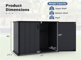 23.5 Cu.ft Outdoor Storage Shed with Lockable Door, PP HDPE Horizontal Garden Tool Cabinet - Black 55373418