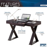 ZUN Techni Mobili Trendy Writing Desk with Drawer, Espresso RTA-8406-ES