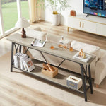 ZUN 70.9 Inch Extra Long Sofa Table, Console Behind Sofa, Entryway Table with 2 Tier Storage Shelves for W1668P237299