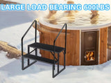 2 Step Ladder with Handrail, Swimming Pool Ladder Above Ground, 660 lb Load Capacity RV Steps with 92093589