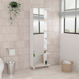 Urano Mirror Linen Cabinet, Four Interior Shelves, Five External Shelves -White B07091993