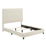 Queen Size Beige Tufted Upholstered Platform Bed B108P160252