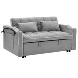 55.51 inch versatile foldable sofa bed in 3 lengths, modern sofa sofa sofa velvet pull-out bed, W2353P151787
