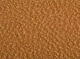 Modish Round Ottoman Boucle Top with Splayed Rubber Wood Legs, Pumpkin Orange N769P346256O