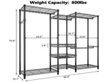 Wire Garment Rack Heavy Duty Clothes RackCloset Organizer Metal Garment Rack Portable Clothes 09771195