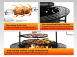 33 inch Outdoor Fire Pit with 2 Cooking Grills, Wood pit with Removable Swivel Grill, 94102282
