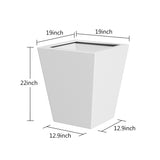 22" H Tall Metal Tapered Planter Large Outdoor & Indoor Garden Plant Pot with Drainage Hole and W3077P276882