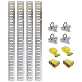 12PCS E Track Tie-Down Rail Kit, Trucks, Vans, Garages, Trailer Tie Down System,4 Pack 5ft W465P262574