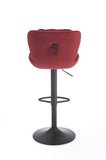 Set of 2 Bar Stools with powder Footrest and Base Swivel Height Adjustable Mechanical Lifting Velvet W1249P253957