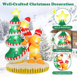 7ft Inflatable Christmas Tree with Gingerbread Men - 7 LED Lights, IP44 Waterproof, Quick 13427032