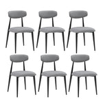 ZUN (Set of 6) Dining Chairs, Upholstered Chairs with Metal Legs for Kitchen Dining Room,Grey W876110773