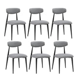 ZUN (Set of 6) Dining Chairs, Upholstered Chairs with Metal Legs for Kitchen Dining Room,Grey W876110773