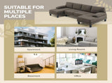 U-Shaped Convertible Sectional Sofa with 2 Chaise Lounges, 4-Seater Modular Couch with Removable & 97244480
