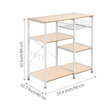 ZUN 3-Tier Kitchen Baker's Rack Utility Microwave Oven Stand Storage Cart Workstation Shelf White Oak 16779105