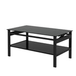 ZUN Glass Lift Top Coffee Table, Modern Simple 2-Layer Tempered Glass Coffee Table for Living Room, W2181P167972