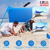 ZUN 6.5x6.5FT Foldable Beach Canopy Tent Collapsible Shade Sail Sun Protection Windproof Shelter 4 29696457