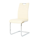 ZUN Modern PU dining chair living room chair upholstered chair, electroplated metal legs design, W210P164982