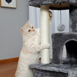 ZUN Modern Small Cat Tree Cat Tower With Double Condos Spacious Perch Sisal Scratching Posts,Climbing 72633597