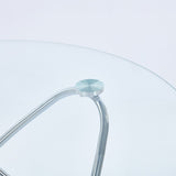 Dining Table with chrome metal leg and tempered glass,Modern Space Saving Kitchen Table for Living W234P329696