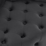 Velvet Upholstered Swivel Chair for Living Room, with Button Tufted Design and Movable Wheels, W48790917