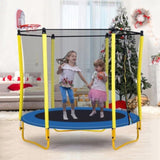 ZUN 5.5FT Trampoline for Kids - 65" Outdoor & Indoor Mini Toddler Trampoline with Enclosure, Basketball 82509817