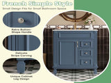 24" Bathroom Vanity with Ceramic Sink, Small Bathroom Sink Cabinet, Modern Cabinet with 2 Drawers N710P318989C