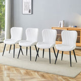 The White Minimalist Ergonomic Dining Chair Comes In A Pack of 4, With A Comfortable Design Of W1151P277171