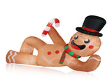 9.8ft Reclining Gingerbread Man, 6 LED Lights, Drawstring Bag, Christmas Inflatable Decoration, 12V, 77710767